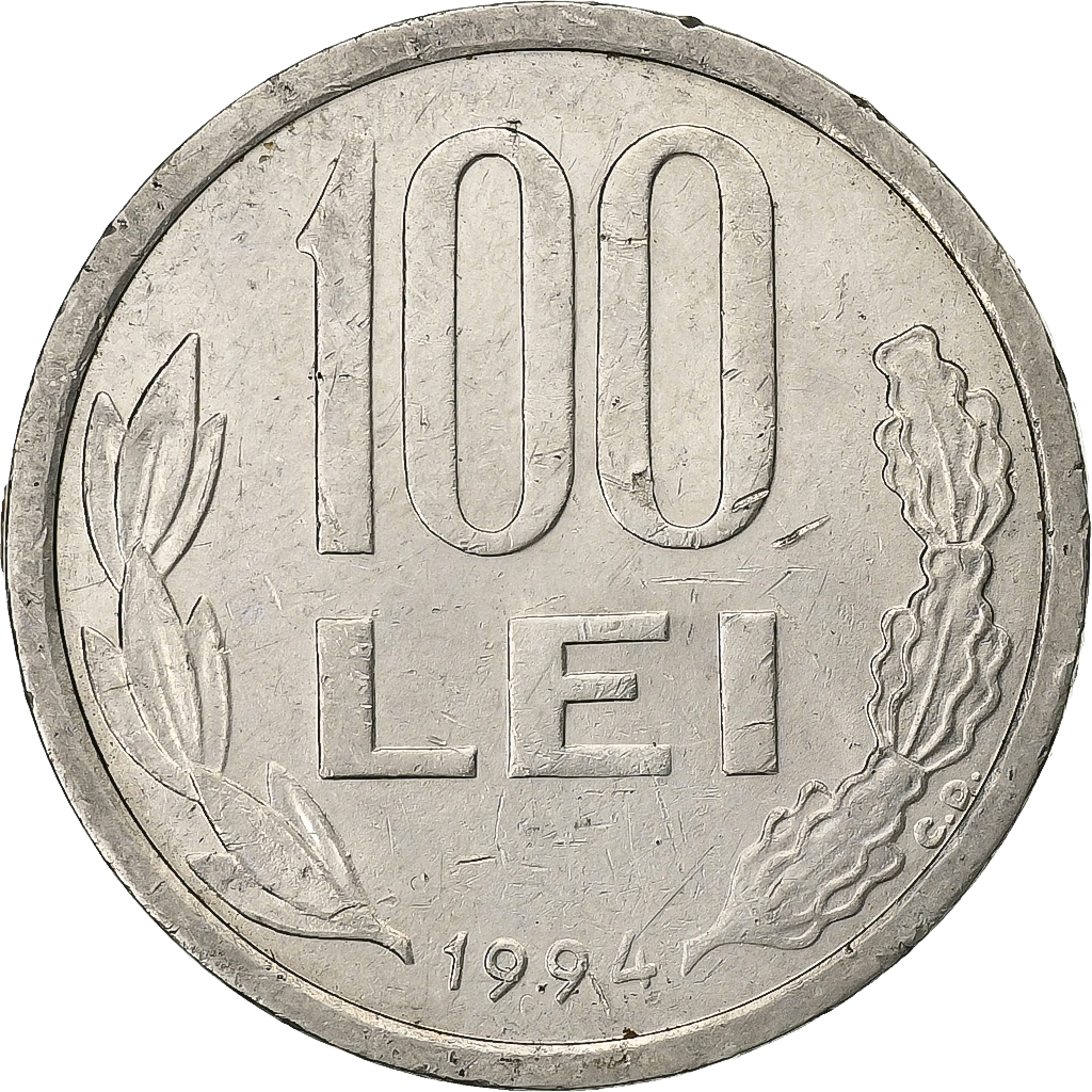 Romania, 100 Lei, 1994, Nickel plated steel, , KM:111