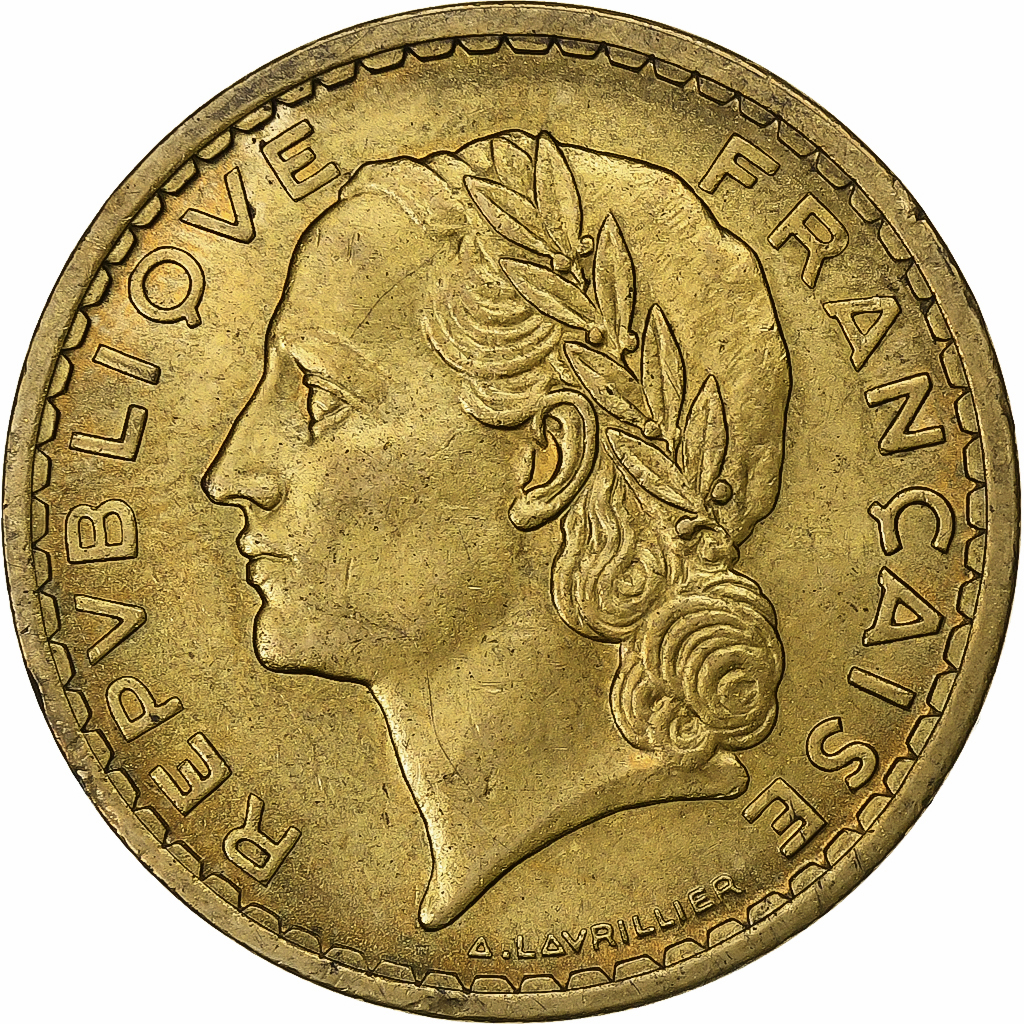 France, 5 Francs, Lavrillier, 1940, Aluminum-Bronze, , KM:888a.1