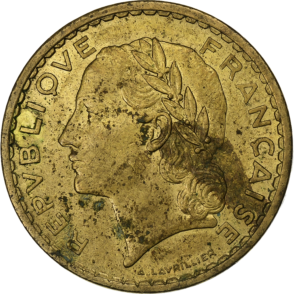 France, 5 Francs, Lavrillier, 1939, Aluminum-Bronze, , KM:888a.1