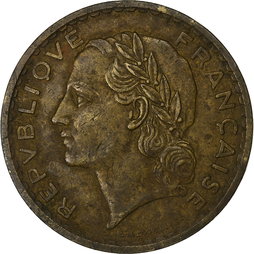 France, 5 Francs, Lavrillier, 1939, Aluminum-Bronze, , KM:888a.1