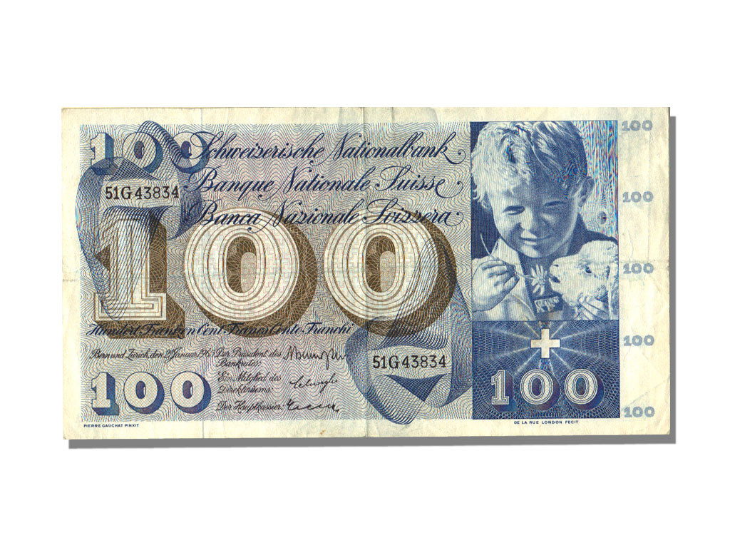 Banknote, Switzerland, 100 Franken, 1965, 1961-01-21, EF(40-45)