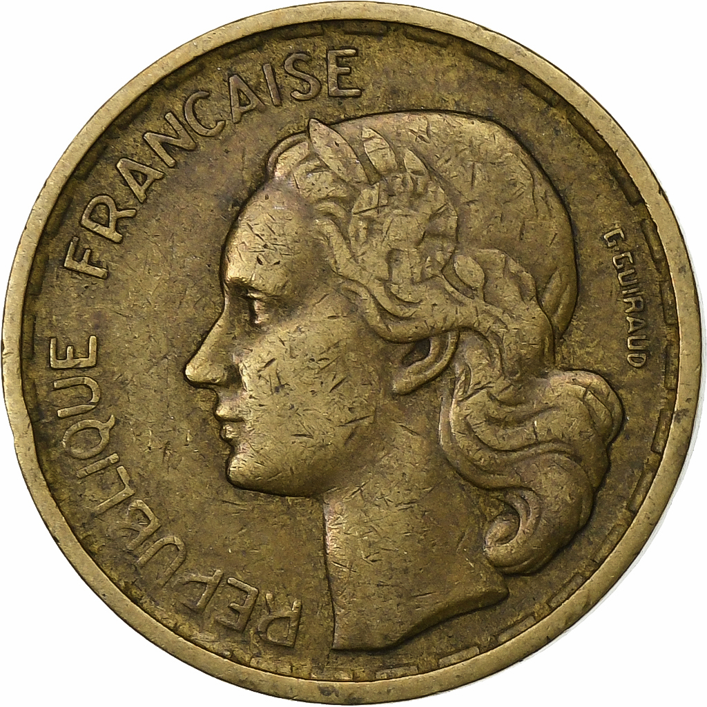 France, 10 Francs, Guiraud, 1951, Paris, Aluminum-Bronze, , KM:915.1