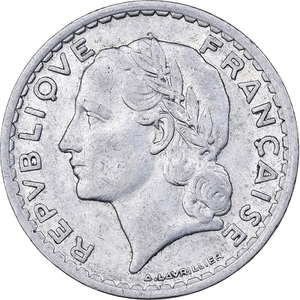 France, 5 Francs, Lavrillier, 1946, Beaumont - Le Roger, Aluminum, 