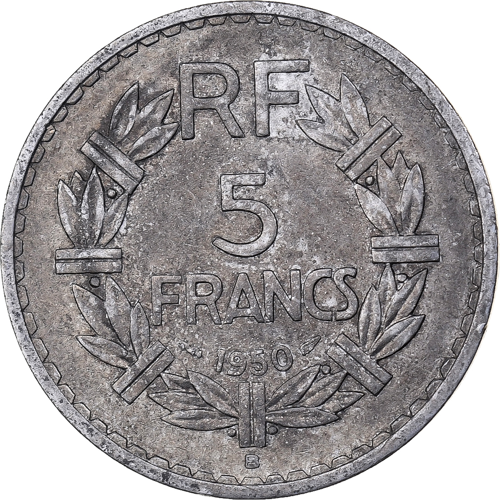 France, 5 Francs, Lavrillier, 1950, Beaumont - Le Roger, Aluminum, 