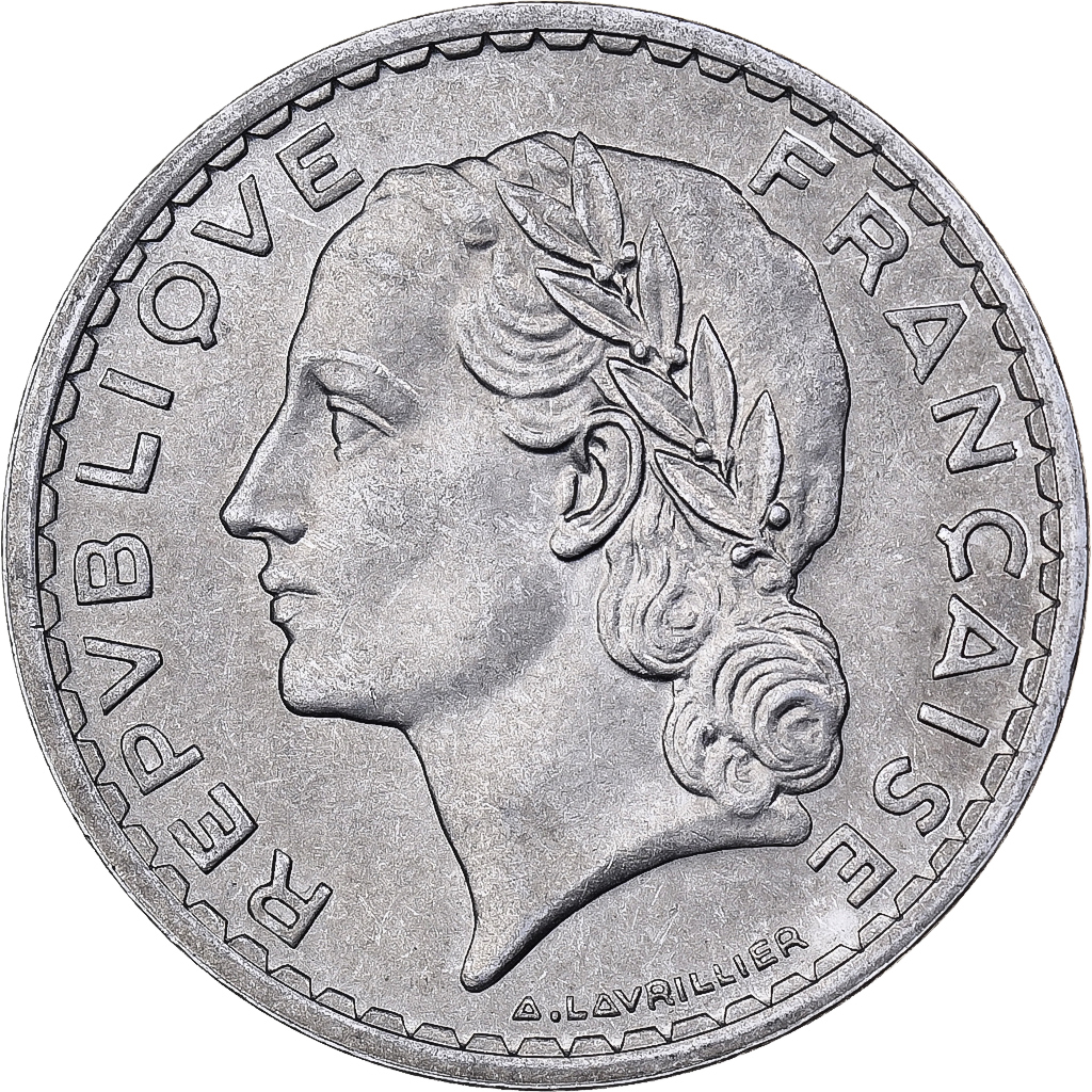 France, 5 Francs, Lavrillier, 1950, Beaumont - Le Roger, Aluminum, 