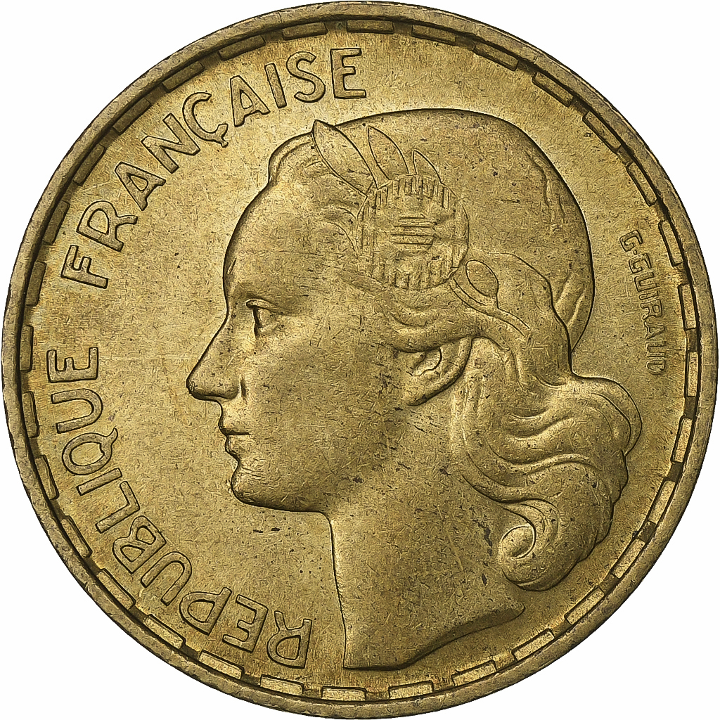 Francia, 50 Francs, Guiraud, 1952, Paris, Alluminio-bronzo, SPL, KM:918.1