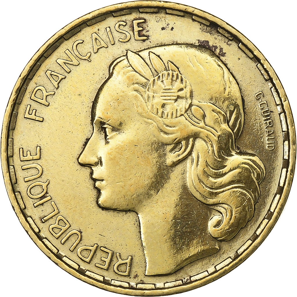 France, 50 Francs, Guiraud, 1952, Beaumont - Le Roger, Aluminum-Bronze