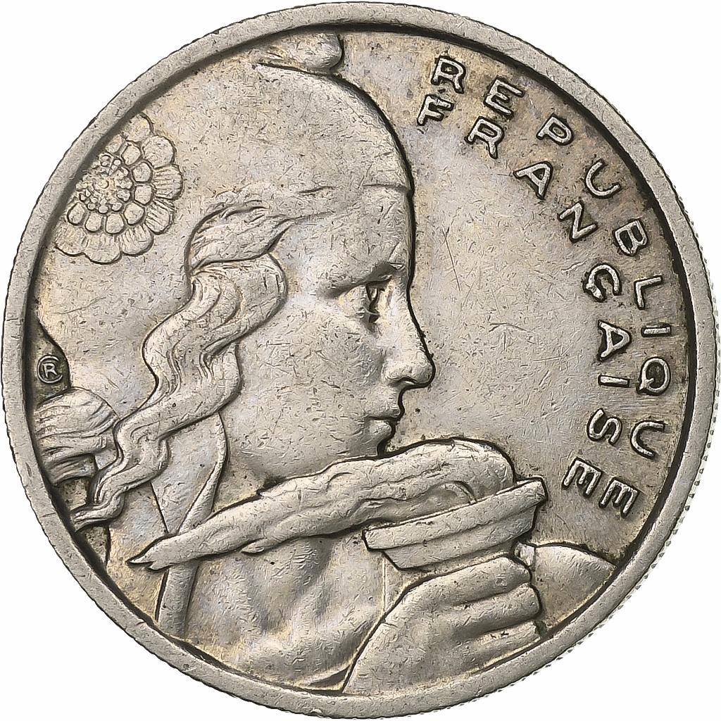 France, 100 Francs, Cochet, 1955, Copper-nickel, , KM:919.1