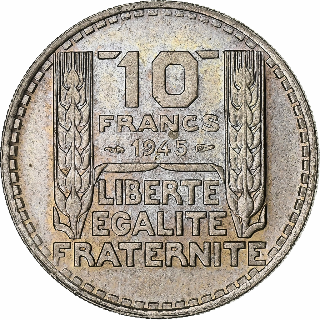 France, 10 Francs, Turin, 1945, Copper-nickel, , KM:908.1