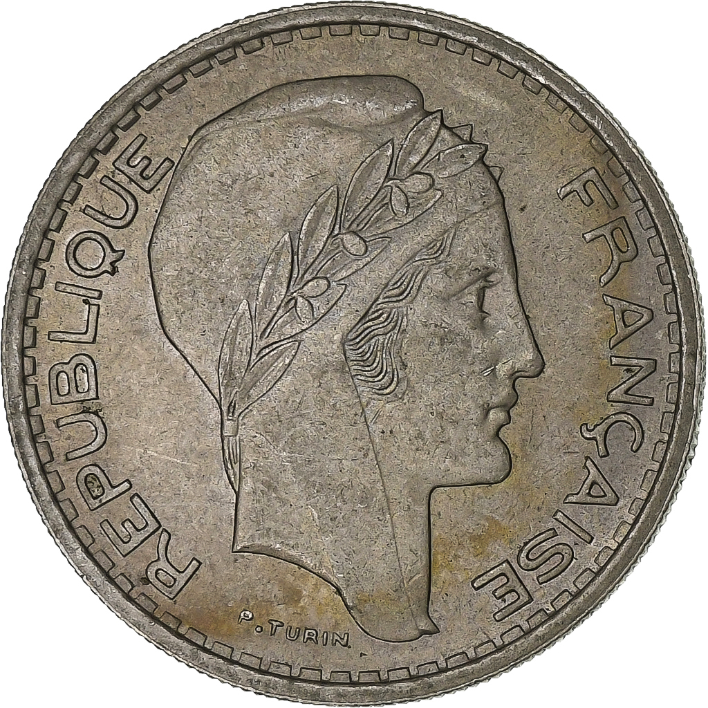 France, 10 Francs, Turin, 1947, Beaumont - Le Roger, Copper-nickel, 