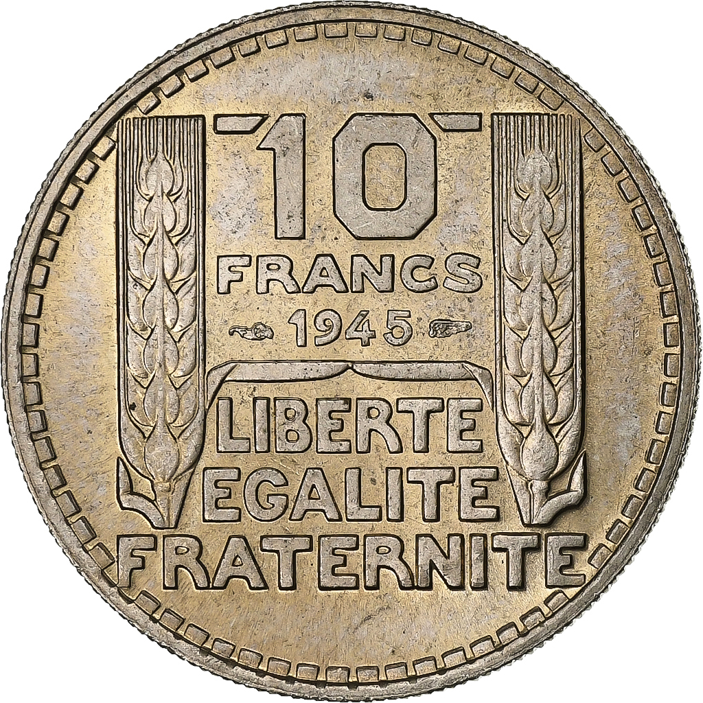 France, 10 Francs, Turin, 1945, Copper-nickel, , KM:908.1