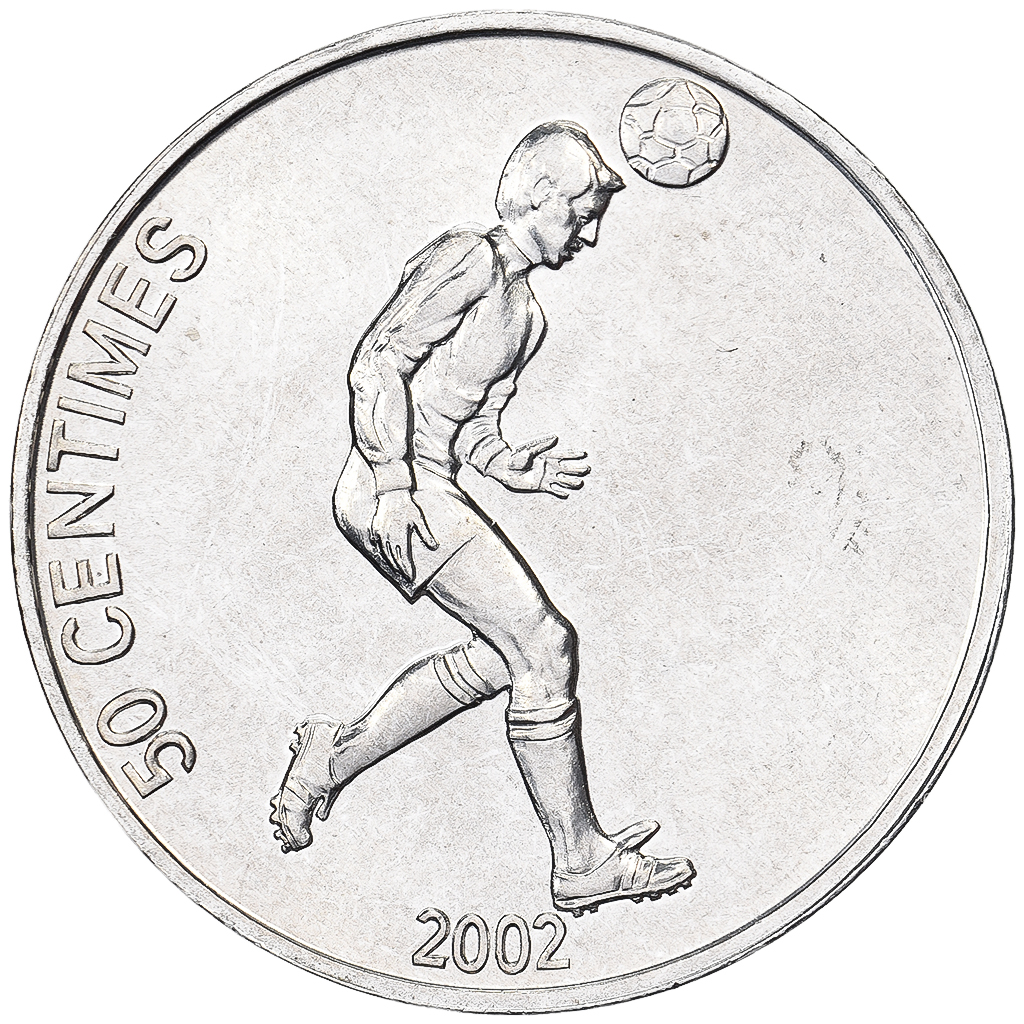 Congo Democratic Republic, 50 Centimes, 2002, Aluminum, , KM:75