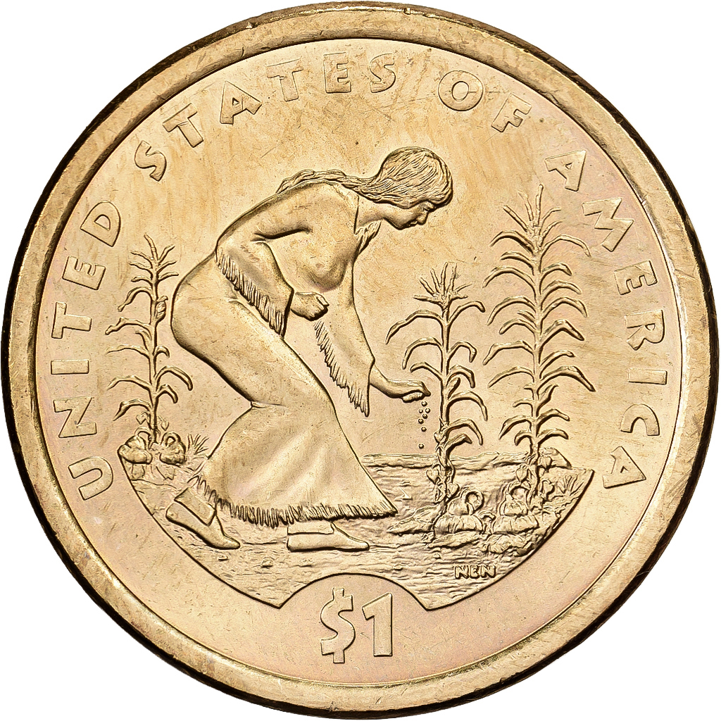 United States, Dollar, Native American Dollar - Planting crops reverse, 2009
