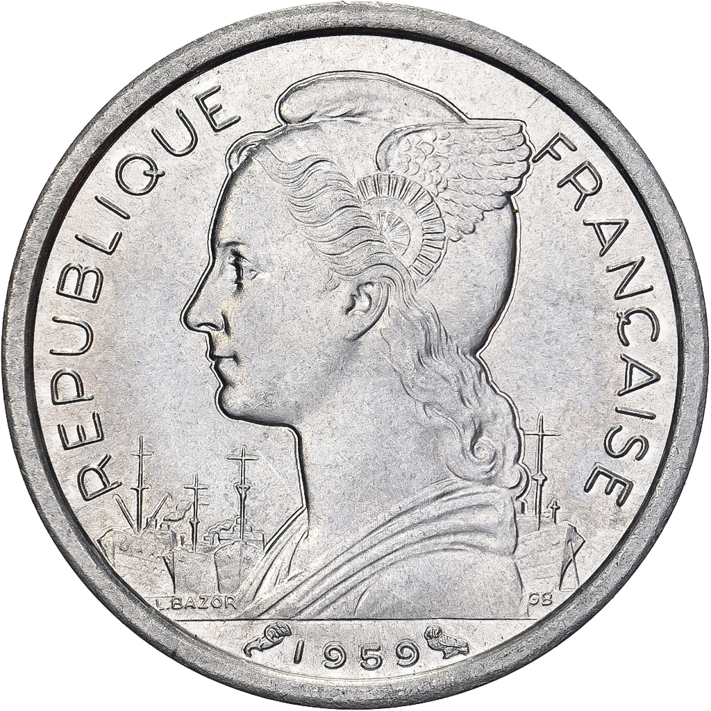 French Somaliland, Franc, 1959, Paris, Aluminum, , KM:8