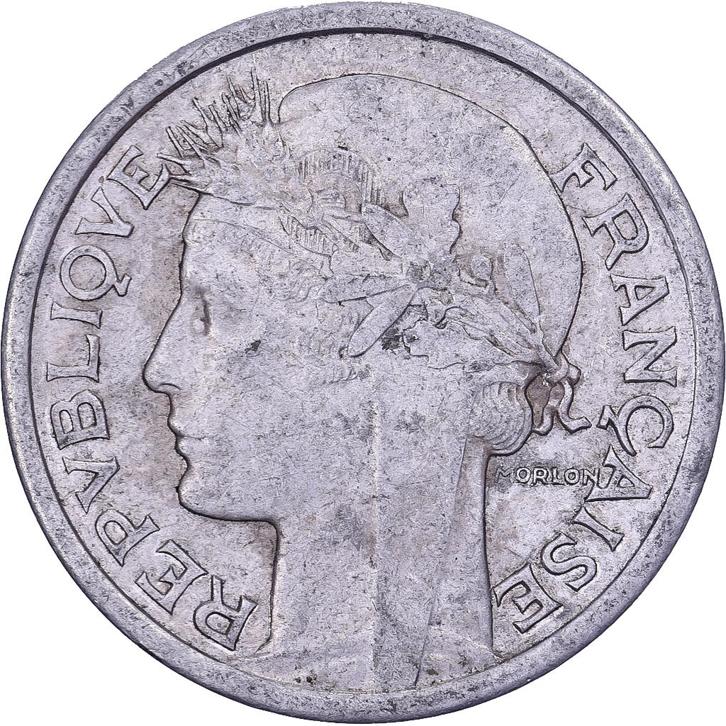 France, 1 Franc, Morlon, 1941, Paris, Aluminum, EF