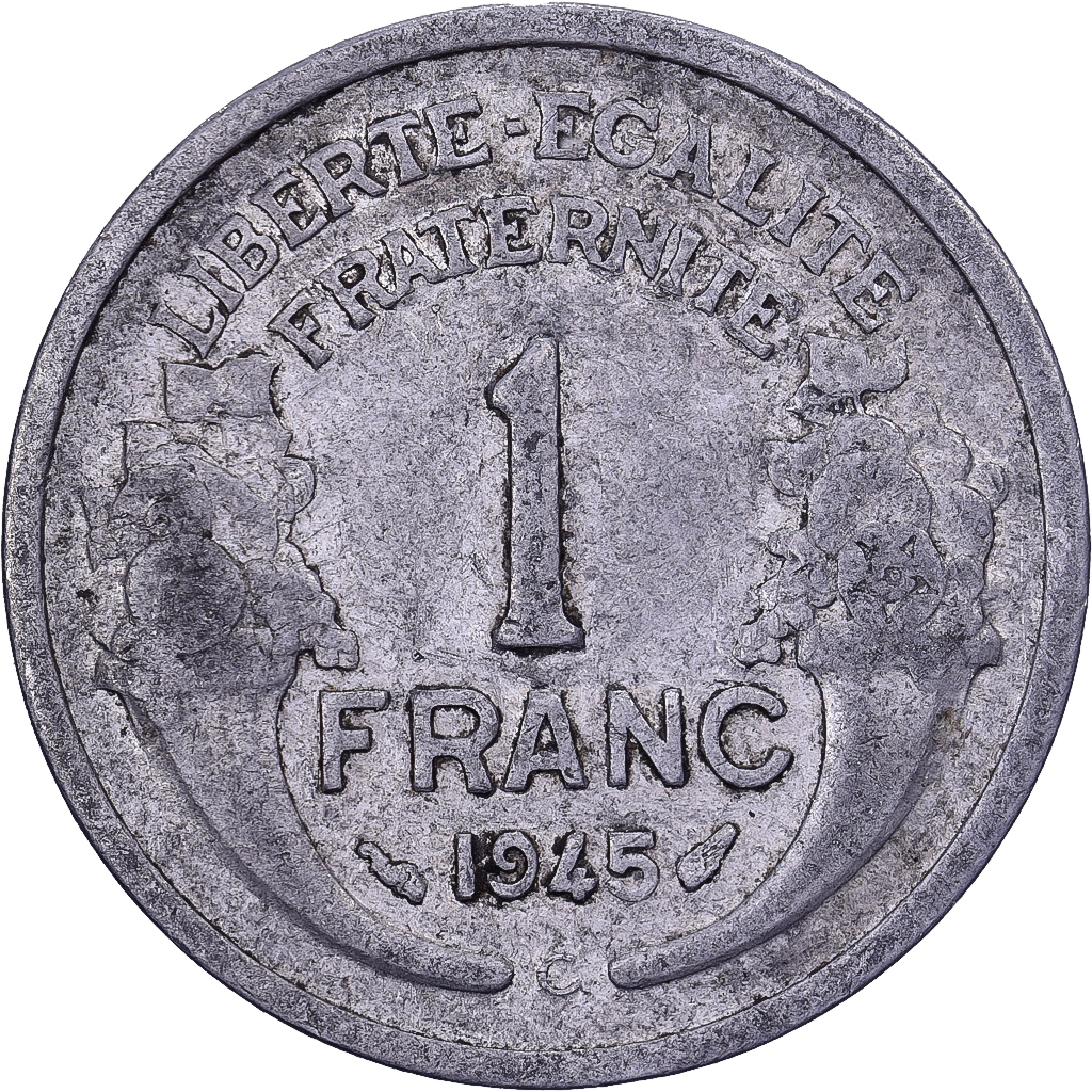 France, Franc, Morlon, 1945, Castelsarrasin, Aluminum, , KM:885a.3