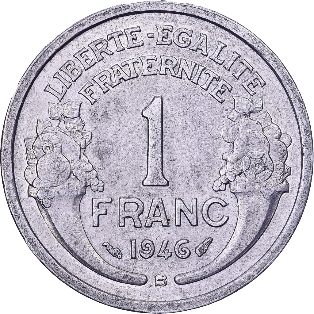 France, Franc, Morlon, 1946, Beaumont - Le Roger, Aluminum, , KM:885a.2