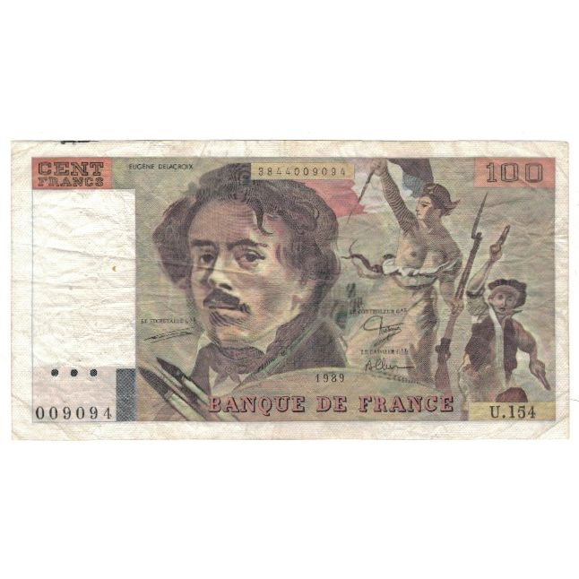 Francia, 100 Francs, 1989, U.154, MBC, Fayette:69.13d), KM:154d