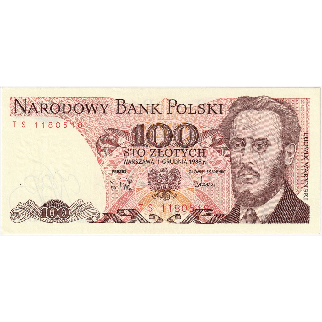 Poland, 100 Zlotych, 1988, 1988-12-01, KM:143e, UNC