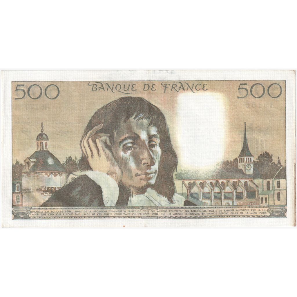 France, 500 Francs, Pascal, 1983-01-06, R.170, AU(55-58)