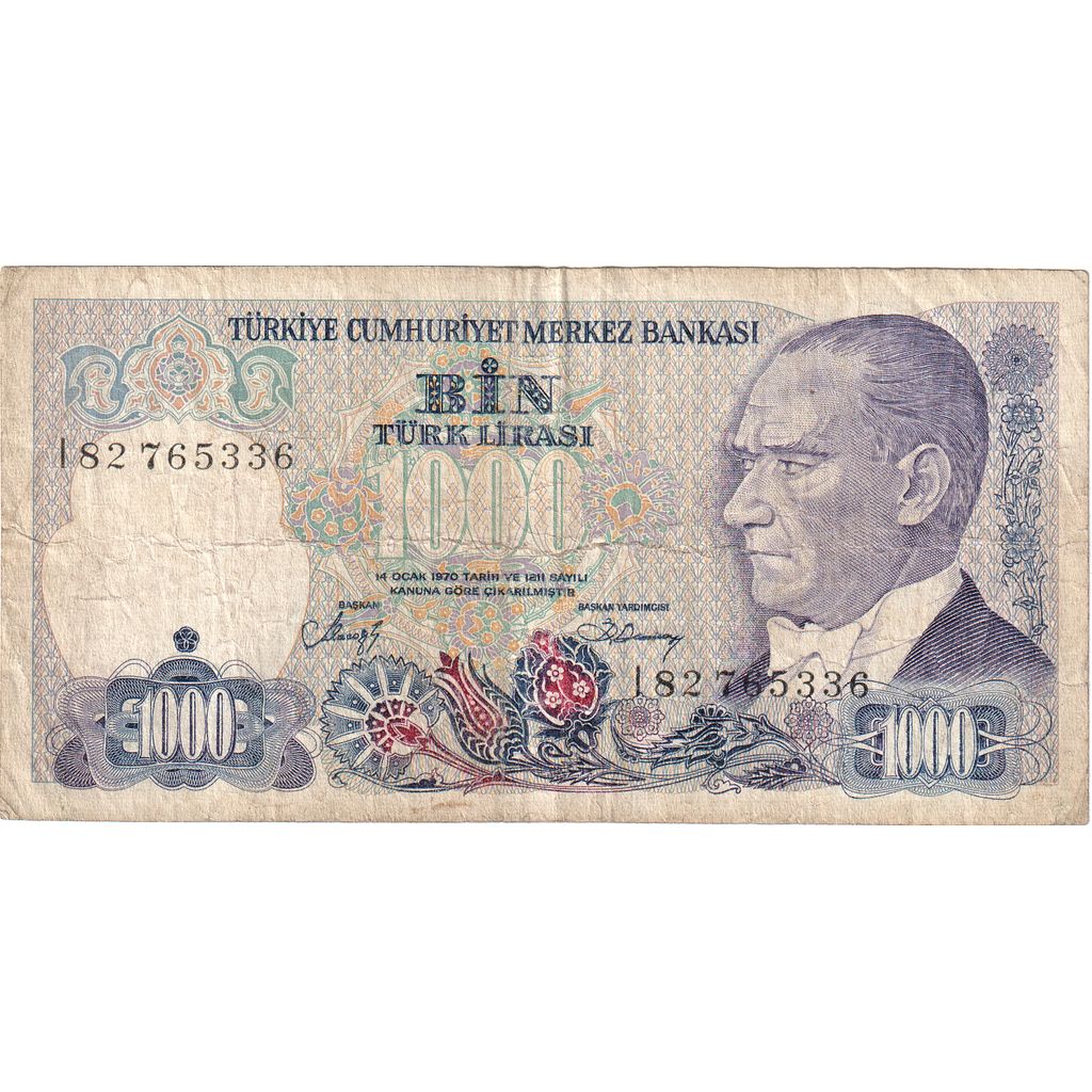 Turkey, 1000 Lira, F
