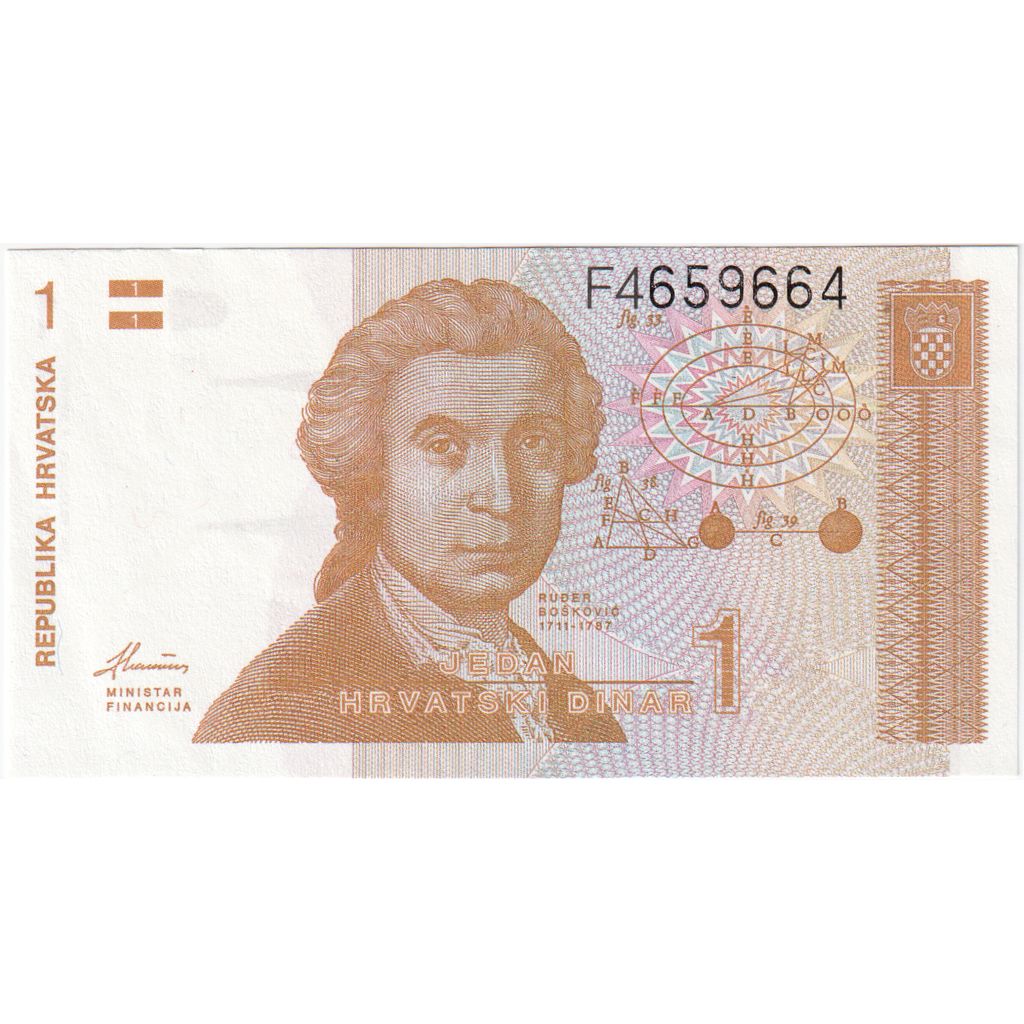 Croatia, 1 Dinar, 1991-10-08, UNC