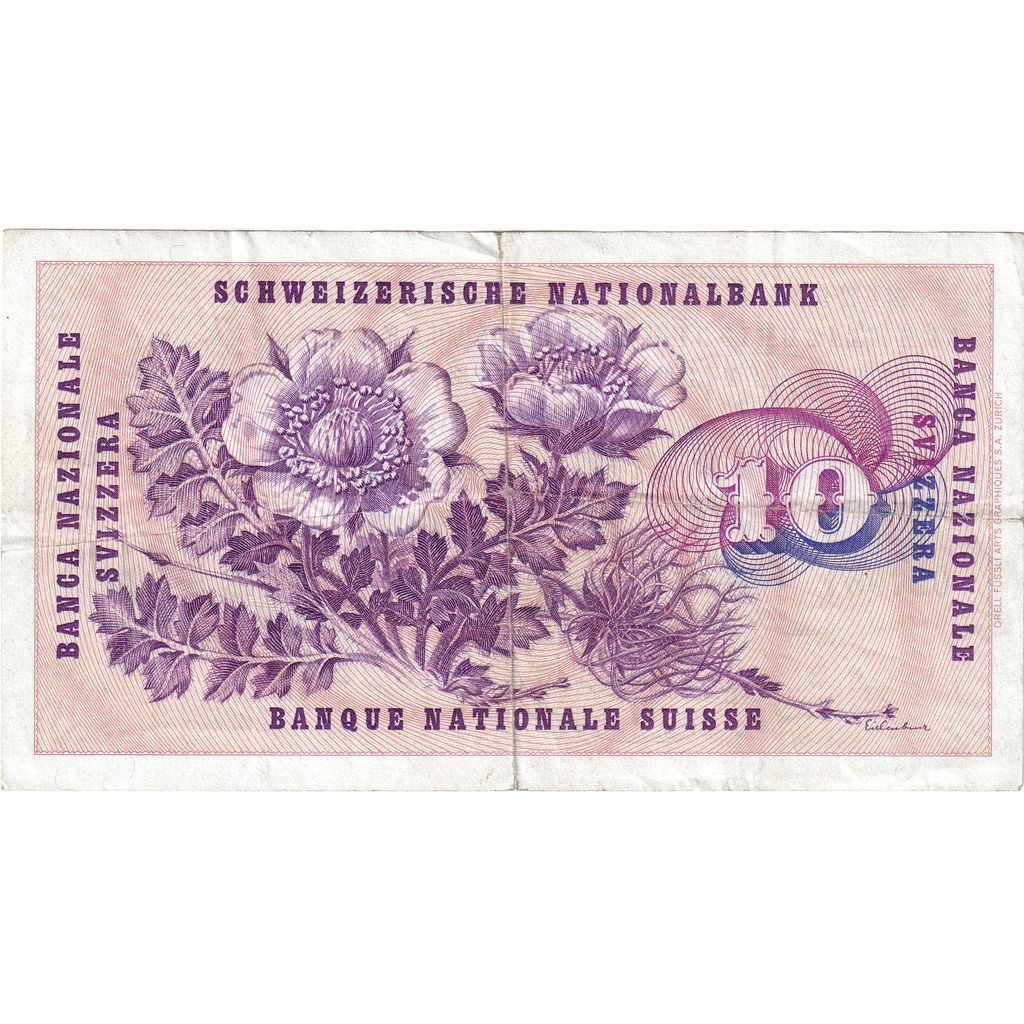 Switzerland, 10 Franken, 1969-01-15, EF(40-45)