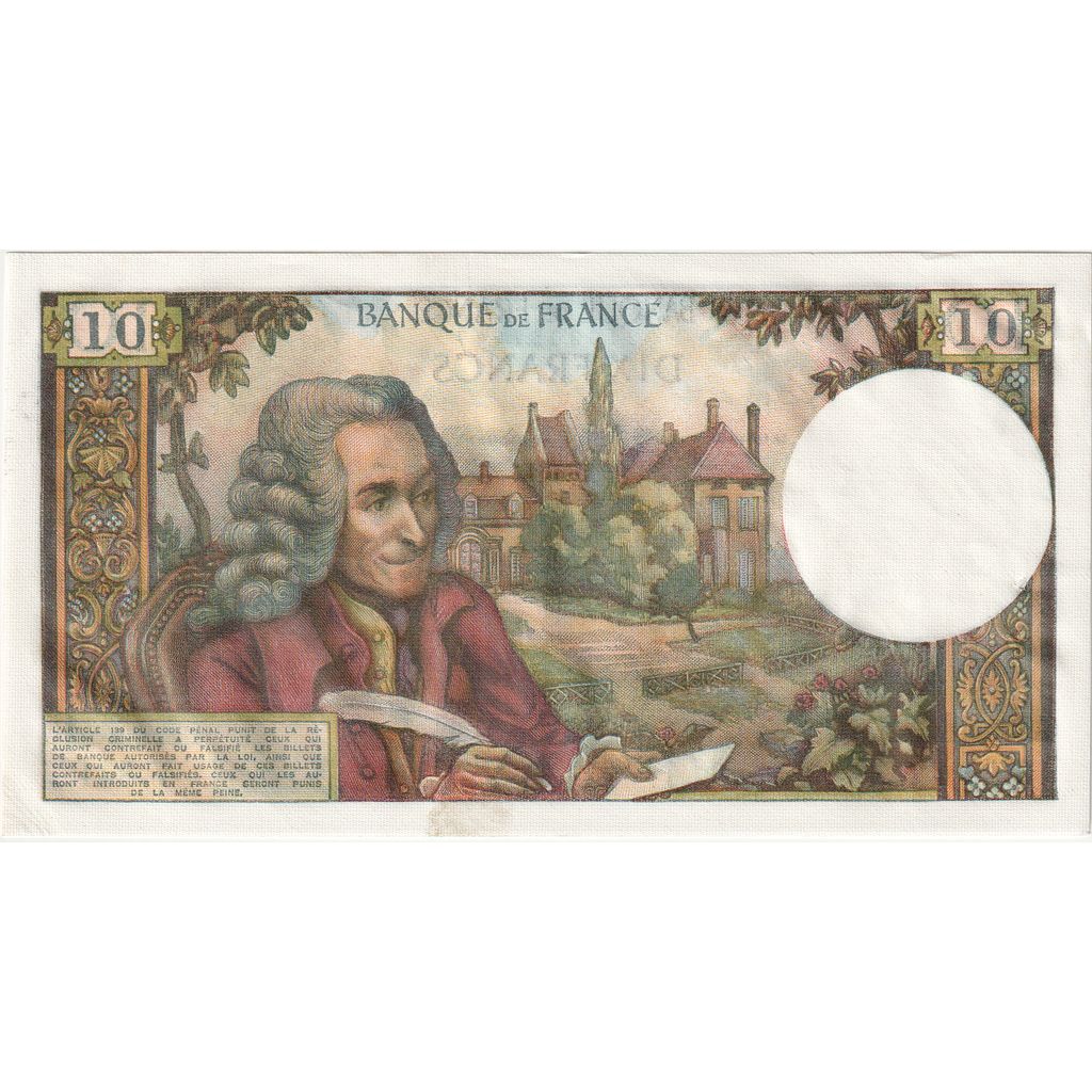 France, 10 Francs, Voltaire, 1965-06-03, V.841, UNC(64)