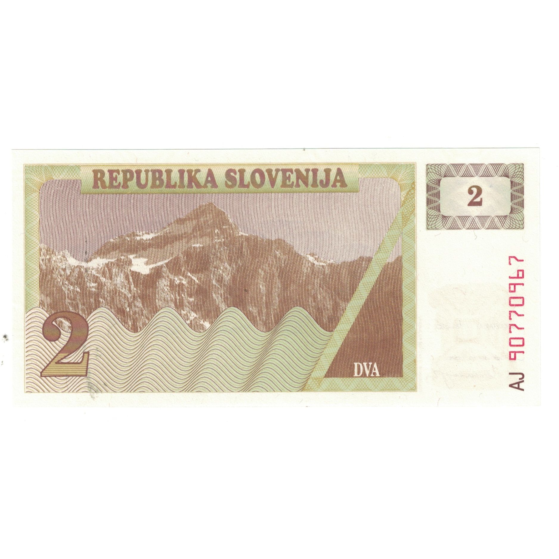 Banknote, Slovenia, 2 (Tolarjev), KM:2a, UNC(65-70)