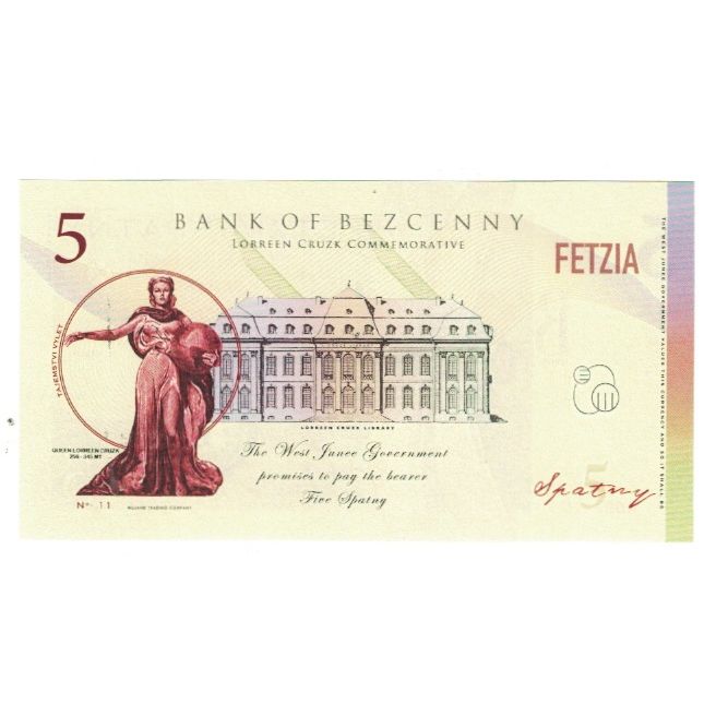Geldschein, Eurozone, Tourist Banknote, 2014, 5 SPANY BANK OF BEZCENNY, UNZ