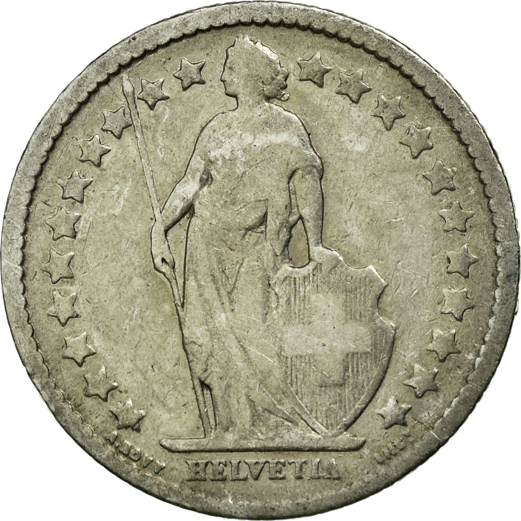 Münze, Schweiz, 1/2 Franc, 1878, Bern, S, Silber, KM:23