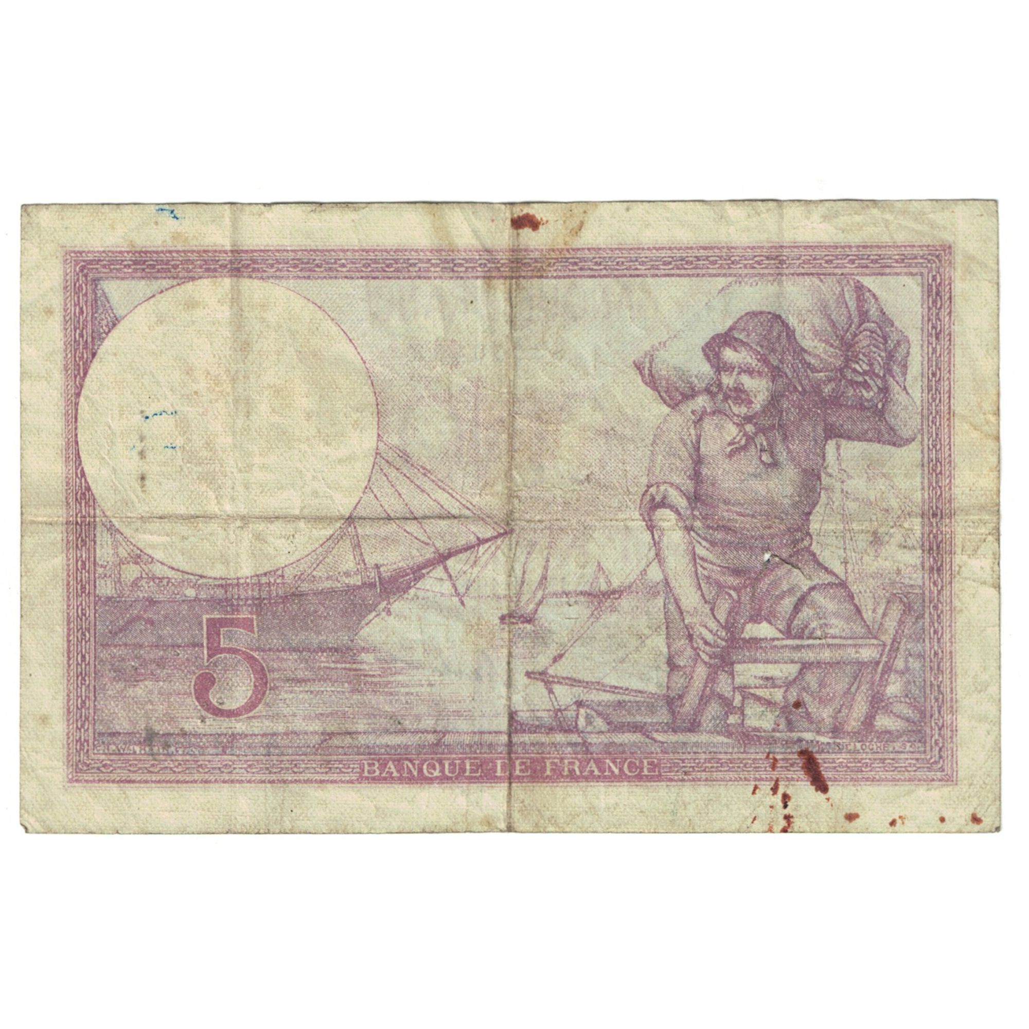 France, 5 Francs, Violet, 1940, A.51341, F(12-15), Fayette:04.16, KM:83
