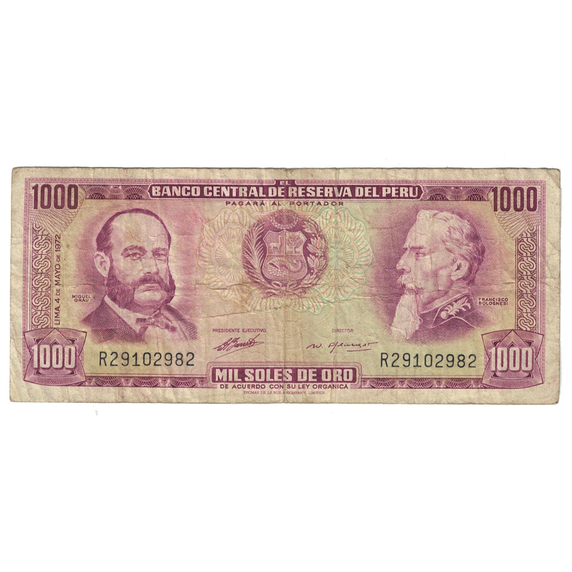 Banknote, Peru, 1000 Soles De Oro, 1972, 1972-05-04, KM:111, VF(20-25)