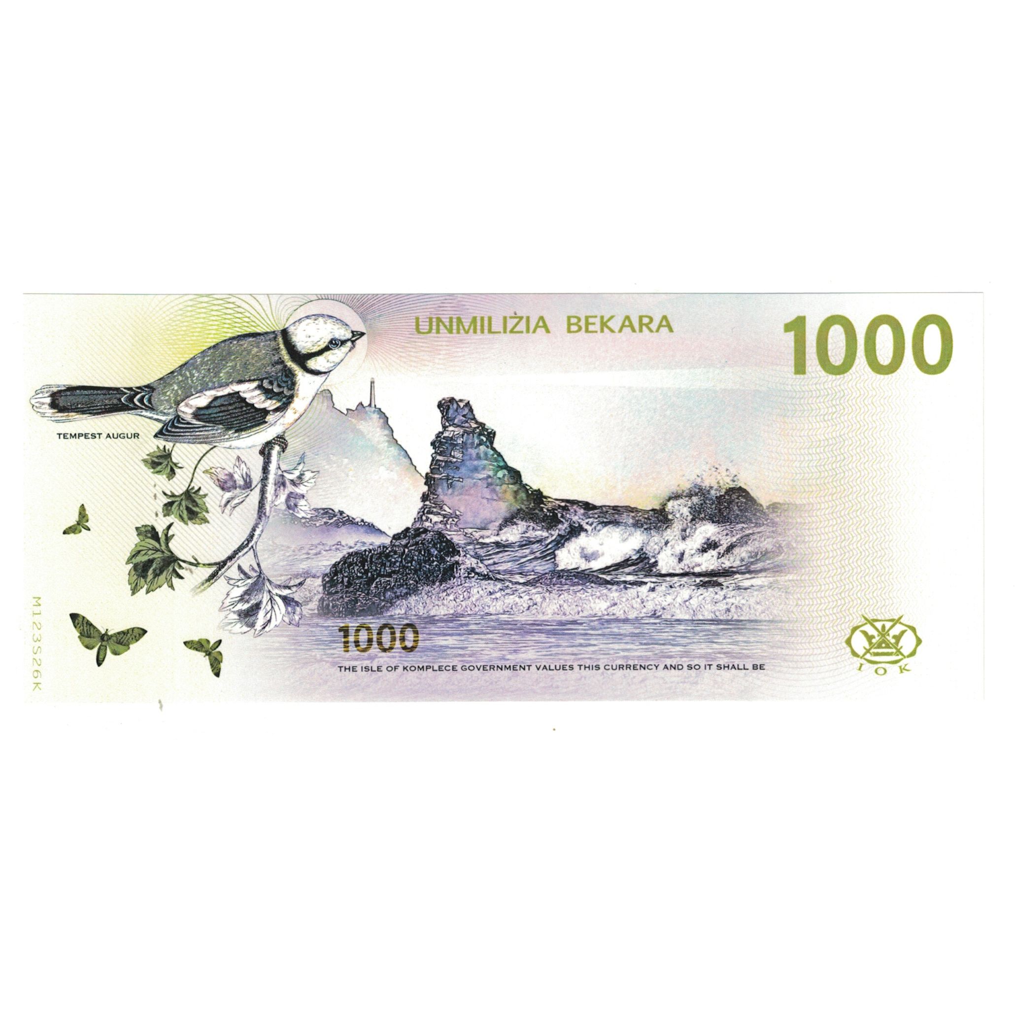 Billet, États-Unis, Billet Touristique, 2019, ISLE OF KOMPLECE 1000 BEKARA