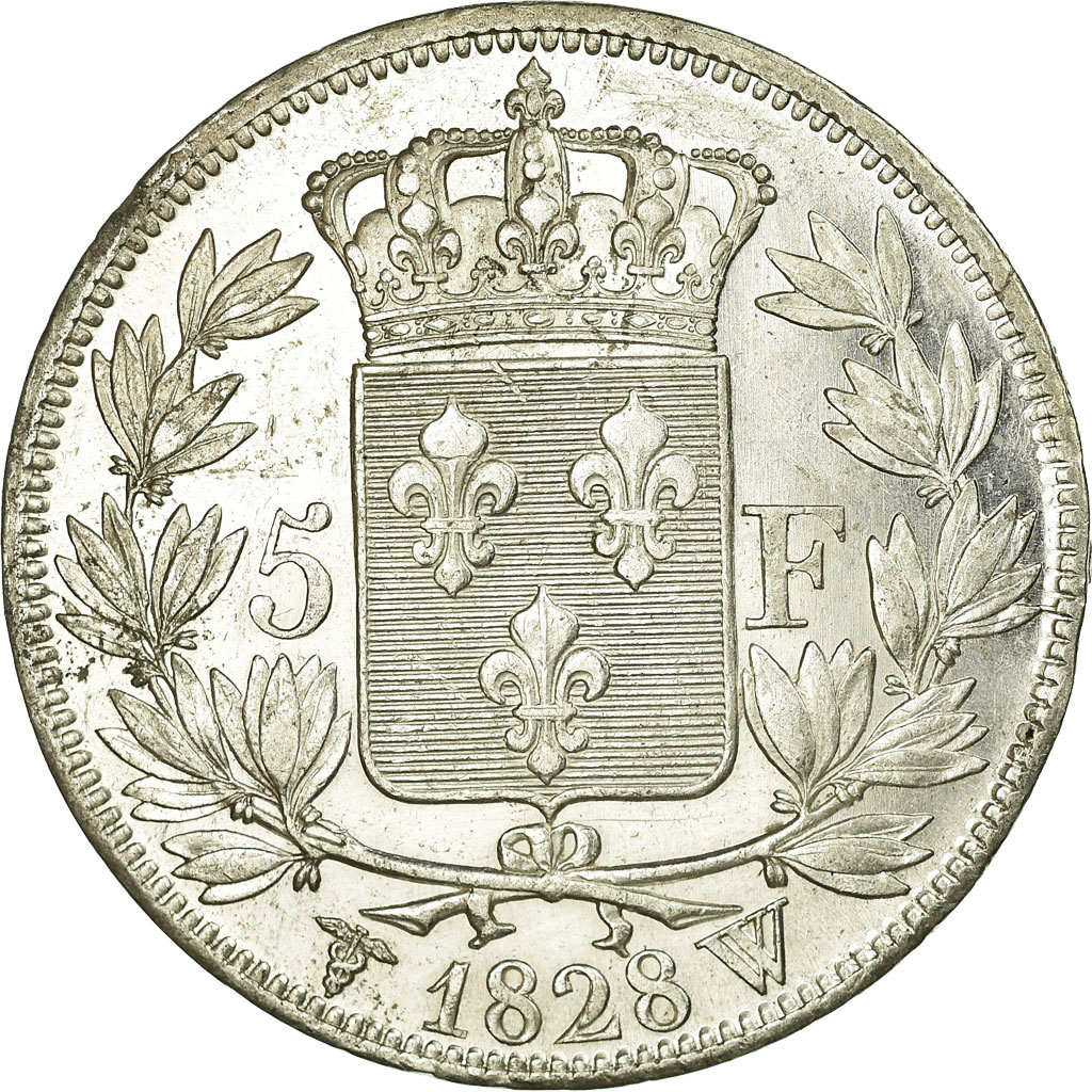 Coin, France, Charles X, 5 Francs, 1828, Lille, , Silver, Gadoury:644