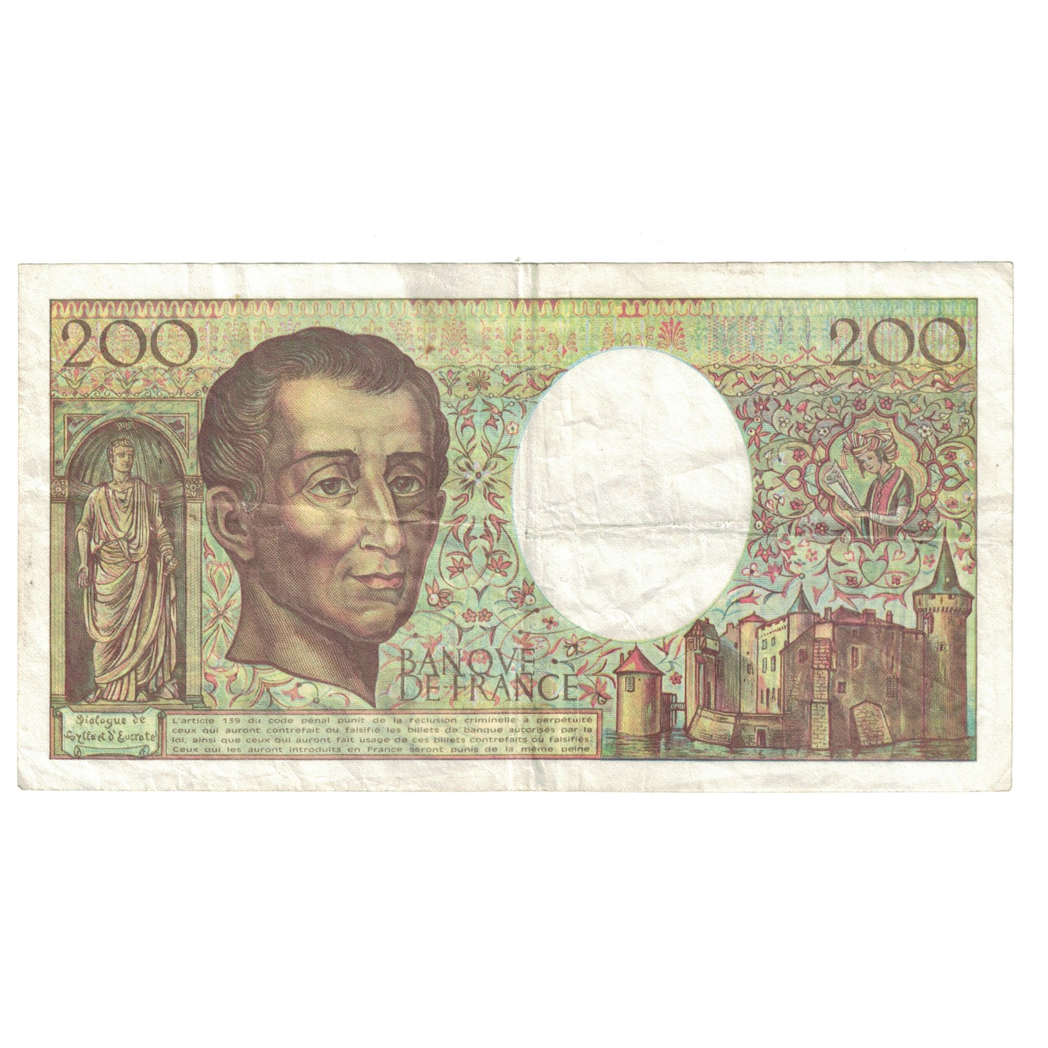 France, 200 Francs, Montesquieu, 1992, L.142733642, EF(40-45), Fayette:70.12c