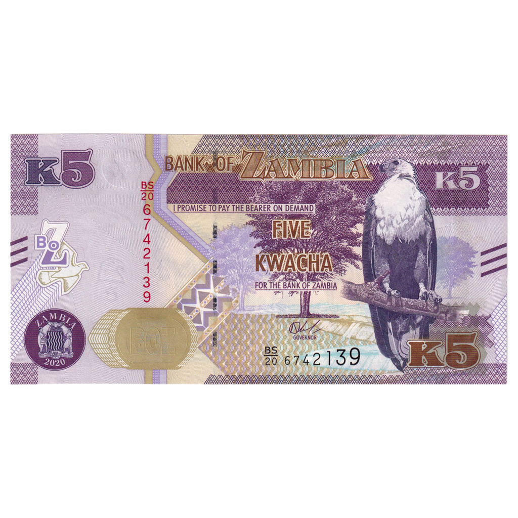 Banknote, Zambia, 5 Kwacha, 2020, UNC