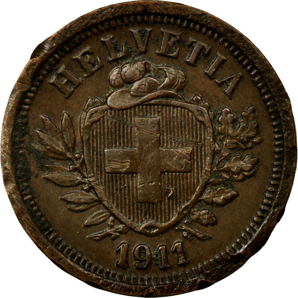 Coin, Switzerland, Rappen, 1911, Bern, , Bronze, KM:3.2