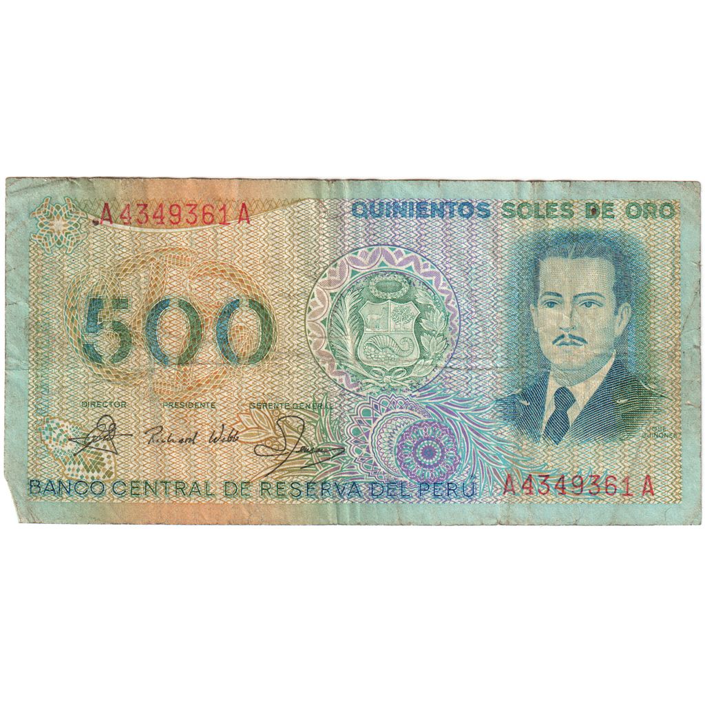 Billete, 500 Soles De Oro, Perú, KM:115, BC