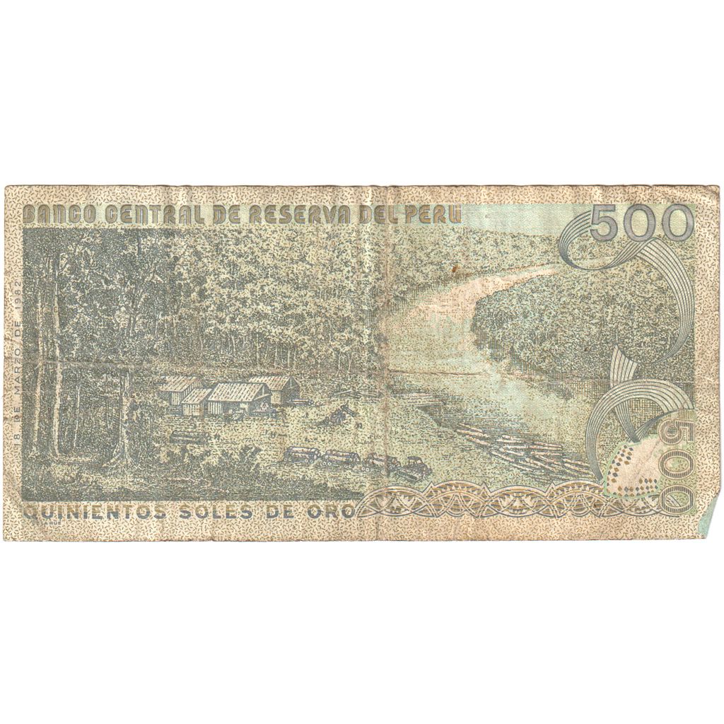 Billete, 500 Soles De Oro, Perú, KM:115, BC