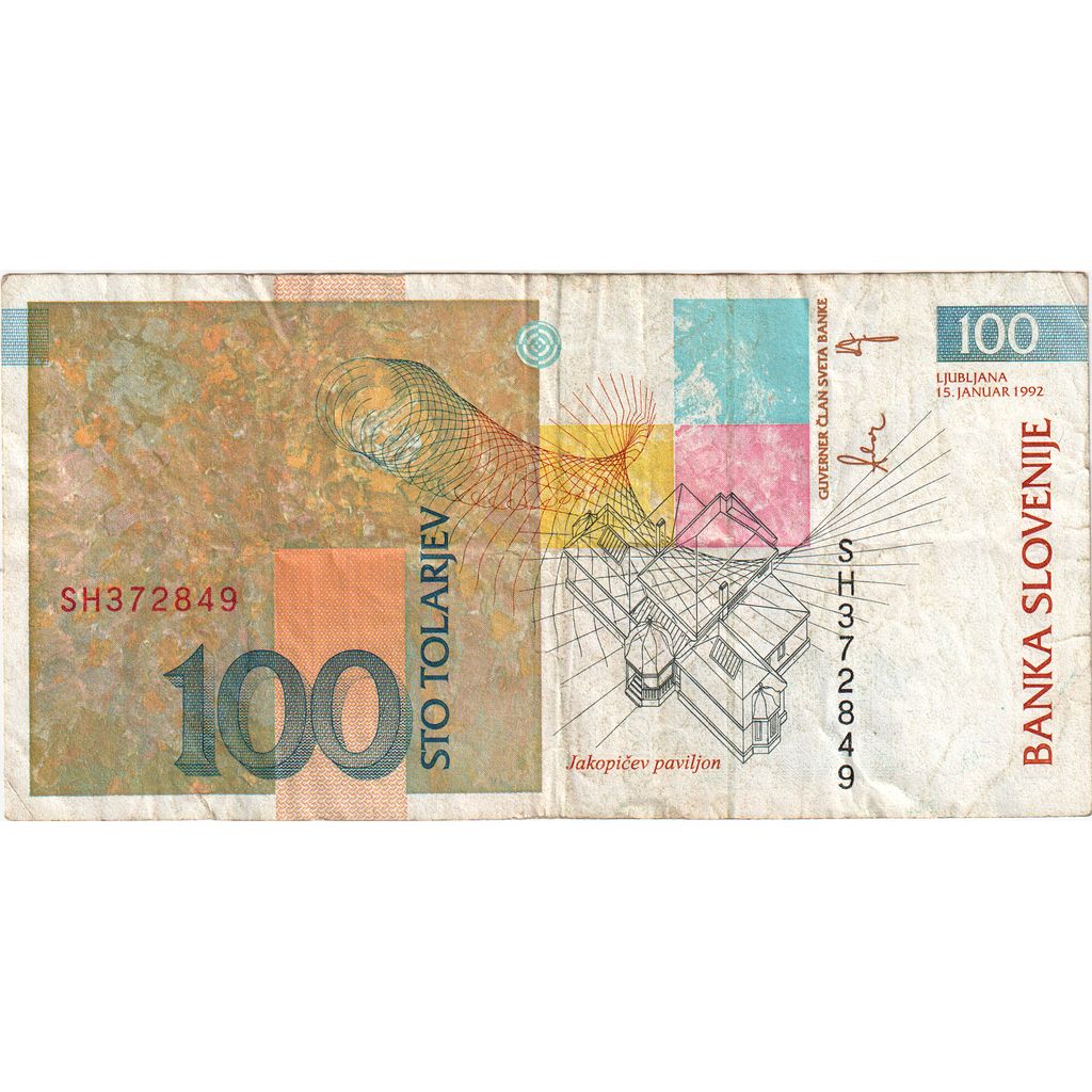 Slovenia, 100 Tolarjev, 1992-01-15, VF(20-25)