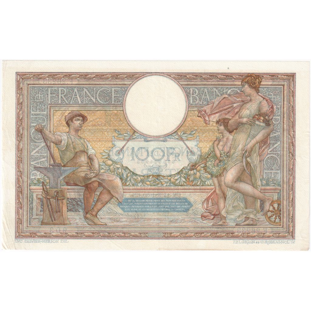 France, 100 Francs, Luc Olivier Merson, 1930-08-14, F.262339003, AU(55-58)