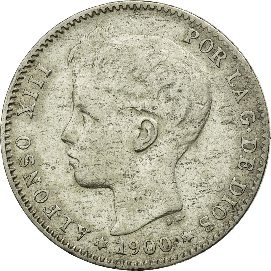 Coin, Spain, Alfonso XIII, Peseta, 1900, , Silver, KM:706