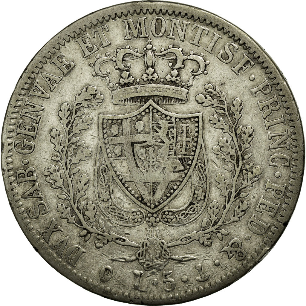 Coin, ITALIAN STATES, SARDINIA, Carlo Felice, 5 Lire, 1827, , Silver