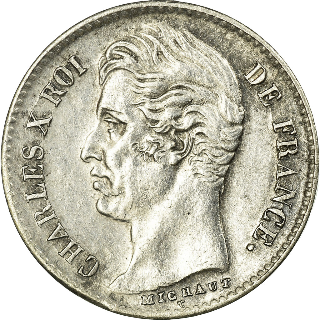 France, 1/4 Franc, Charles X, 1829, Lille, Silver, AU, Gadoury:353