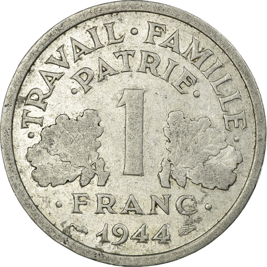 France, Franc, Bazor, 1944, Rouen, Aluminum, , Gadoury:471