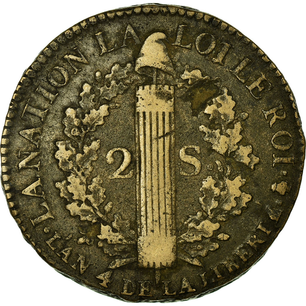 Coin, France, 2 sols françois, 2 Sols, 1792, Paris, , Bronze