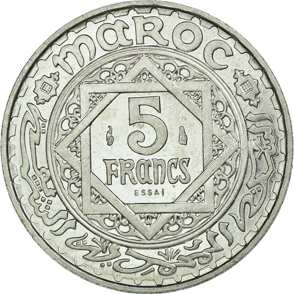 Coin, Morocco, 5 Francs, 1951, Paris, , Aluminum, Lecompte:246