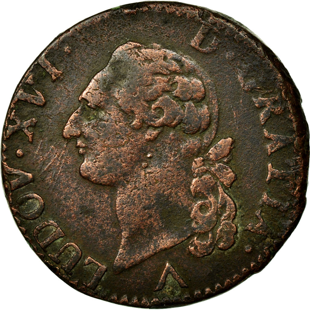 Coin, France, Louis XVI, Sol ou sou, Sol, 1780, Lille, , Copper