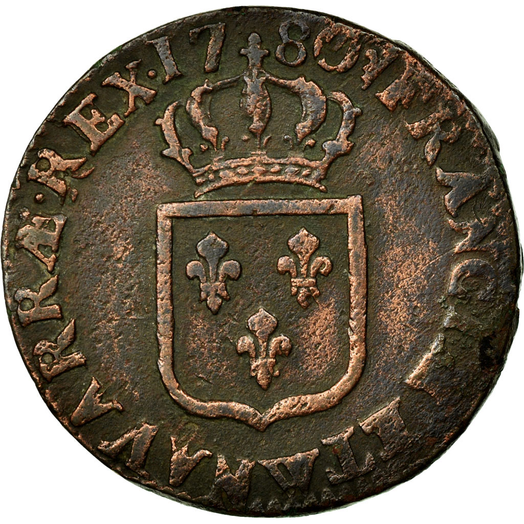 Coin, France, Louis XVI, Sol ou sou, Sol, 1780, Lille, , Copper